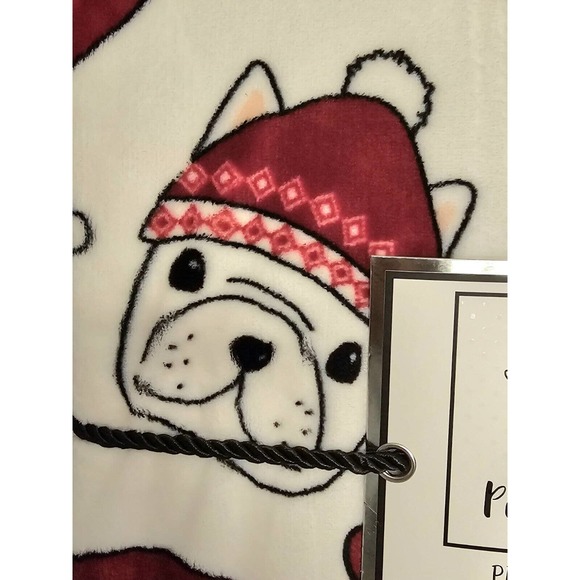Pickle & Dot Frenchie French Bulldog Christmas Plush Blanket - Picture 2 of 3